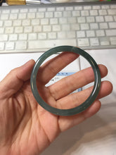 Load image into Gallery viewer, 57.5mm Type A 100% Natural dark green/blue/gray Guatemala slim round cut Jadeite bangle PJ27-4304