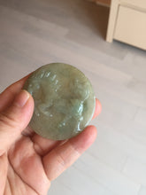 Load image into Gallery viewer, 100% Natural type A light green yellow jadeite Jade horse pendant worry stone AA93