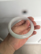 Load image into Gallery viewer, 58.2mm certified type A 100% Natural light green/white/purple jadeite jade bangle AE63-6538