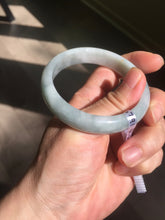 Load image into Gallery viewer, 53.5mm certified 100% natural type A light green white blue jadeite jade bangle BQ22-3791
