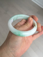 Load image into Gallery viewer, 53mm 100% natural certified sunny green/white(白底青) jadeite jade bangle BK81-5255