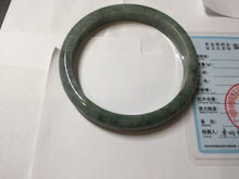 Load image into Gallery viewer, 75.8mm certified Type A 100% Naturaloily dark green gray(油青) purple plus size Jadeite Jade bangle AZ179-1028