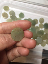 Load image into Gallery viewer, 100% Natural type A light icy watery green/yellow/gray (黄杨绿)round Jadeite Jade safe and sound pendant group BF158