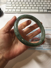 Load image into Gallery viewer, 75.8mm certified Type A 100% Naturaloily dark green gray(油青) purple plus size Jadeite Jade bangle AZ179-1028
