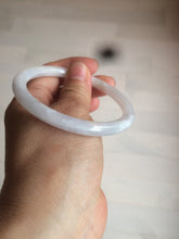 Load image into Gallery viewer, 56.7mm certified 100% natural type A light purple/white slim round cut jadeite jade bangle AE61-0916