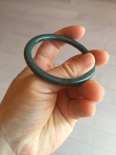 Load image into Gallery viewer, 51.1mm Certified Type A 100% Natural dark green blue gray black slim round cut Guatemala Jadeite bangle PJ3-4307