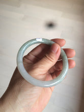 Load image into Gallery viewer, 53.6mm Certified 100% natural Type A light green/gray round cut jadeite jade bangle AX72-6947