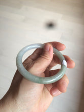 Load image into Gallery viewer, 53.6mm Certified 100% natural Type A light green/gray round cut jadeite jade bangle AX72-6947