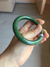 Load image into Gallery viewer, 56.2mm certified 100% Natural dark green/black nephrite (碧玉) bangle Ht168-10-3918