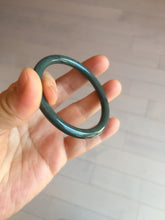 Load image into Gallery viewer, 51.1mm Certified Type A 100% Natural dark green blue gray black slim round cut Guatemala Jadeite bangle PJ3-4307