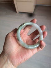 Load image into Gallery viewer, 56mm certified 100% natural type A light green/white chubby round cut jadeite jade bangle AK66-3498