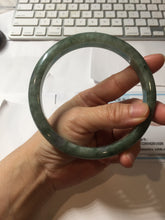 Load image into Gallery viewer, 75.8mm certified Type A 100% Naturaloily dark green gray(油青) purple plus size Jadeite Jade bangle AZ179-1028