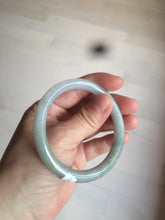 Load image into Gallery viewer, 53.6mm Certified 100% natural Type A light green/gray round cut jadeite jade bangle AX72-6947