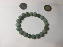Load image into Gallery viewer, 9.9-10.5mm size 52-62mm 100% natural type A light green jadeite jade beads bracelet PC53