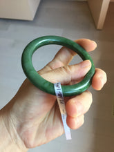 Load image into Gallery viewer, 56.2mm certified 100% Natural dark green/black nephrite (碧玉) bangle Ht168-10-3918