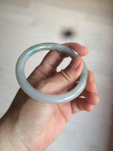 Load image into Gallery viewer, 53.6mm Certified 100% natural Type A light green/gray round cut jadeite jade bangle AX72-6947