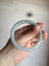 Load image into Gallery viewer, 53.6mm Certified 100% natural Type A light green/gray round cut jadeite jade bangle AX72-6947