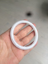 Load image into Gallery viewer, 56.7mm certified 100% natural type A light purple/white slim round cut jadeite jade bangle AE61-0916