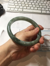 Load image into Gallery viewer, 75.8mm certified Type A 100% Naturaloily dark green gray(油青) purple plus size Jadeite Jade bangle AZ179-1028