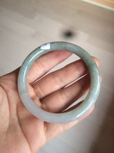 Load image into Gallery viewer, 53.6mm Certified 100% natural Type A light green/gray round cut jadeite jade bangle AX72-6947