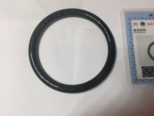 Load image into Gallery viewer, 卖了 60mm Type A 100% Natural icy black(冰乌鸡) blue gray Guatemala Slim Round Cut Jadeite Bangle PJ152-1378