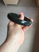 Load image into Gallery viewer, 64.6mm certified 100% Natural dark green/black meteorite Stellar Night sky nephrite bangle HN165-5034