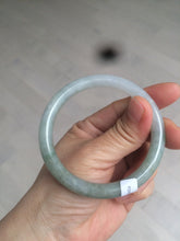Load image into Gallery viewer, 53.6mm Certified 100% natural Type A light green/gray round cut jadeite jade bangle AX72-6947