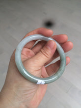 Load image into Gallery viewer, 53.6mm Certified 100% natural Type A light green/gray round cut jadeite jade bangle AX72-6947