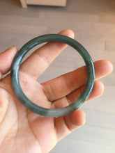Load image into Gallery viewer, 57.6mm Certified Type A 100% Natural dark green blue gray black slim round cut Guatemala Jadeite bangle PJ5-4321