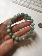 Load image into Gallery viewer, 9.9-10.5mm size 52-62mm 100% natural type A light green jadeite jade beads bracelet PC53