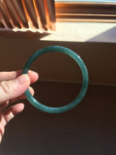 Load image into Gallery viewer, 60mm Certified Type A 100% Natural dark green/blue/gray Guatemala slim round cut Jadeite bangle PD24-3854