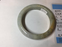 Load image into Gallery viewer, 56.1mm 100% natural certified light green yellow purple jadeite jade bangle BM92-9766