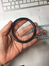 Load image into Gallery viewer, 卖了 60mm Type A 100% Natural icy black(冰乌鸡) blue gray Guatemala Slim Round Cut Jadeite Bangle PJ152-1378