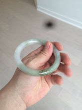 Load image into Gallery viewer, 56mm certified 100% natural type A light green/white chubby round cut jadeite jade bangle AK66-3498