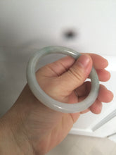 Load image into Gallery viewer, 53.6mm Certified 100% natural Type A light green/gray round cut jadeite jade bangle AX72-6947