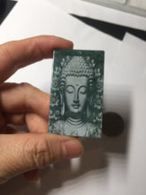 Load image into Gallery viewer, 100% natural blue/gray Guatemala jadeite jade Guanyin (观音) safe and sound pendant/worry stone/decor PD194