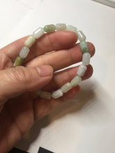 Load image into Gallery viewer, 9.9-10.5mm size 52-54mm 100% natural type A light green jadeite jade beads bracelet PC54