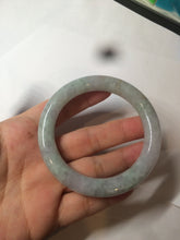 Load image into Gallery viewer, 54.7mm certified 100% natural type A light green/purple/yellow (FU LU SHOU) chubby round cut jadeite jade bangle BG70-2939