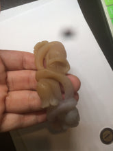 Load image into Gallery viewer, 57.2mm 100% natural light brown/purple carved Lily of the Valley Quartzite (Shetaicui jade) bangle SY3