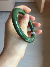 Load image into Gallery viewer, 57.4m certified 100% Natural dark green/black nephrite (碧玉) bangle HT168-8-3907