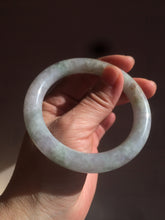 Load image into Gallery viewer, 54.7mm certified 100% natural type A light green/purple/yellow (FU LU SHOU) chubby round cut jadeite jade bangle BG70-2939