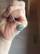 Load image into Gallery viewer, 12-19mm Type A 100% Natural dark green black gray(老油青) Jadeite Safety Guardian Button donuts pendant PF10