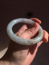 Load image into Gallery viewer, 54.7mm certified 100% natural type A light green/purple/yellow (FU LU SHOU) chubby round cut jadeite jade bangle BG70-2939