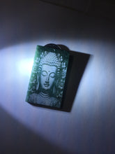 Load image into Gallery viewer, 100% natural blue/gray Guatemala jadeite jade Guanyin (观音) safe and sound pendant/worry stone/decor PD194