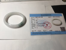Load image into Gallery viewer, 52mm certified type A 100% Natural green/white oval jadeite jade bangle BK125-0256
