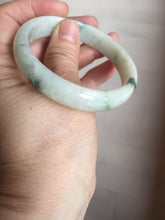 Load image into Gallery viewer, 55.5mm Certified type A 100% Natural light green with green flying flowers Jadeite bangle D131-4024