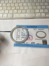 Load image into Gallery viewer, 卖了 56.2mm certified Type A 100% Natural white yellow green gray light purple with brown flying dandelions slim round cut Jadeite Jade bangle PE117-3722