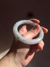 Load image into Gallery viewer, 54.7mm certified 100% natural type A light green/purple/yellow (FU LU SHOU) chubby round cut jadeite jade bangle BG70-2939