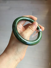 Load image into Gallery viewer, 57.3m certified 100% Natural dark green/black nephrite (碧玉) bangle HT168-7-3894