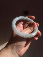 Load image into Gallery viewer, 54.7mm certified 100% natural type A light green/purple/yellow (FU LU SHOU) chubby round cut jadeite jade bangle BG70-2939